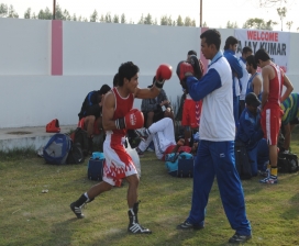 Specific Warming Up To Ready For Fight In Shahi's Boxing Ring